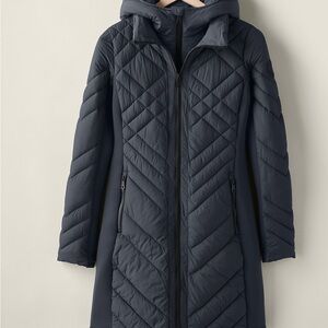 Bernardo Women's Navy Quilted Puffer Coat